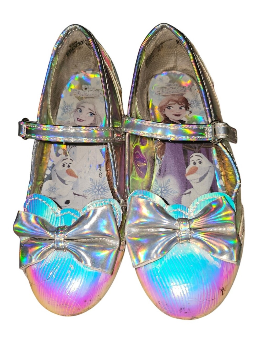 Girls' Holographic Frozen Mary Jane Shoes with Bow